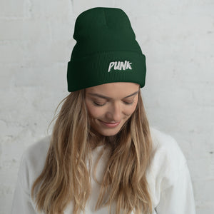 'Punk' White Logo Beanie