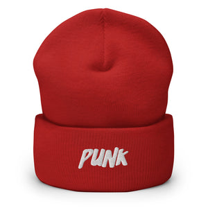 'Punk' White Logo Beanie