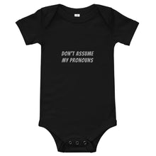 Load image into Gallery viewer, &#39;Pronouns&#39; Onesie