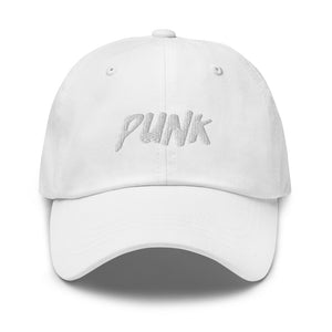 'Punk' White Logo Cap