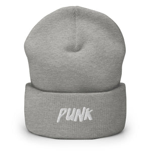 'Punk' White Logo Beanie