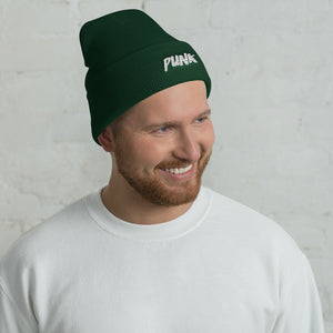 'Punk' White Logo Beanie