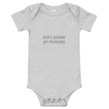 Load image into Gallery viewer, &#39;Pronouns&#39; Onesie