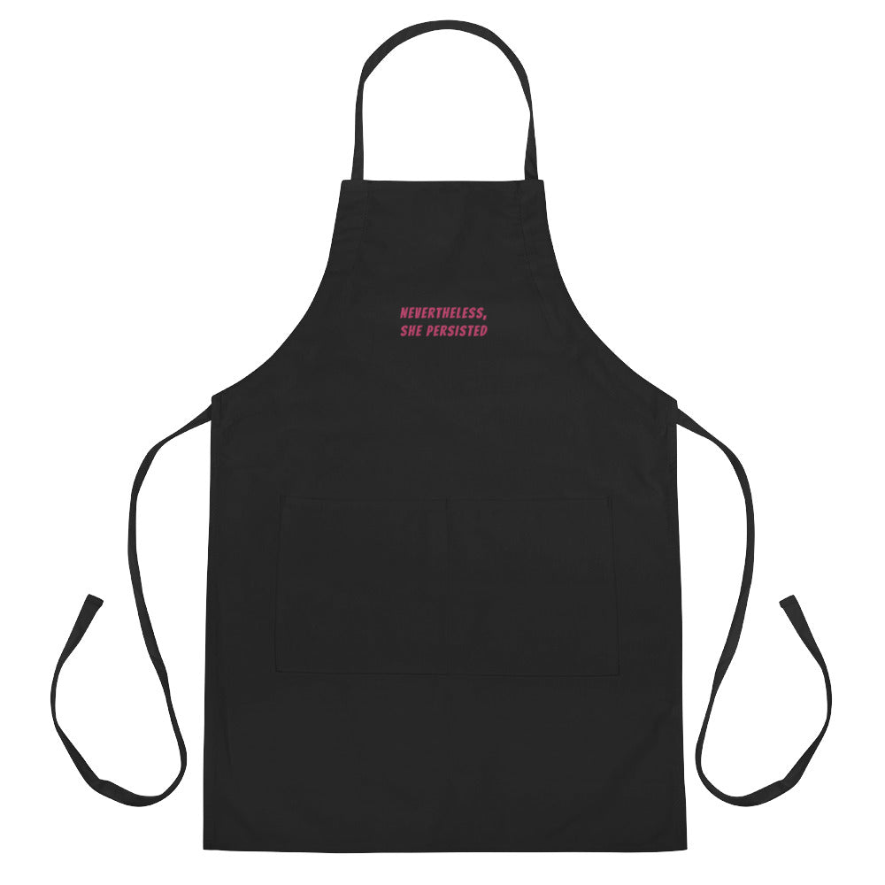 'Nevertheless' Embroidered Apron