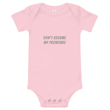 Load image into Gallery viewer, &#39;Pronouns&#39; Onesie