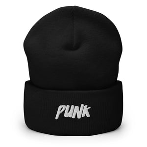 'Punk' White Logo Beanie