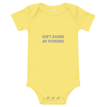 Load image into Gallery viewer, &#39;Pronouns&#39; Onesie